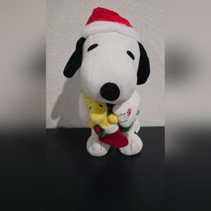Peanuts Snoopy & Woodstock 20" Porch Greeter Plush Christmas Green Stocking 2017
